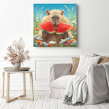 Capybara and Watermelon Diamond Painting as Home Decor