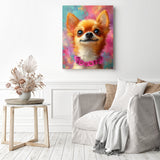 Chihuahua with Daisies Diamond Painting as Home Decor