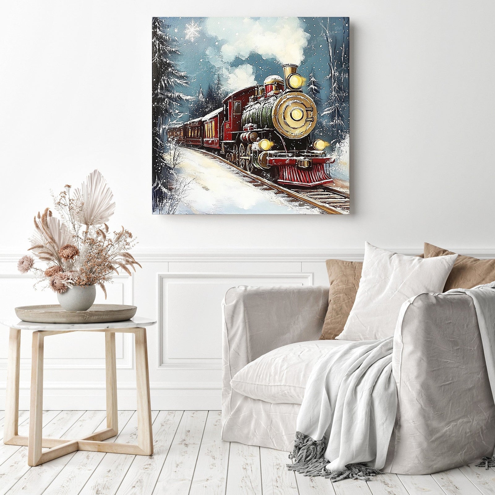 Christmas Express Train Diamond Painting as Home Decor