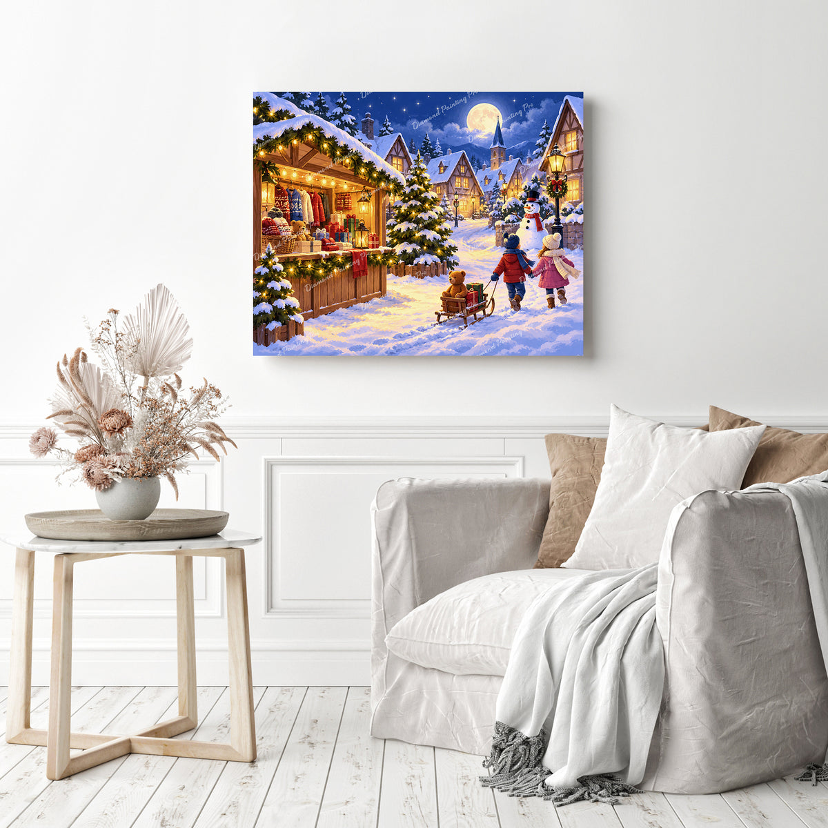 Christmas Market Diamond Painting as Home Decor