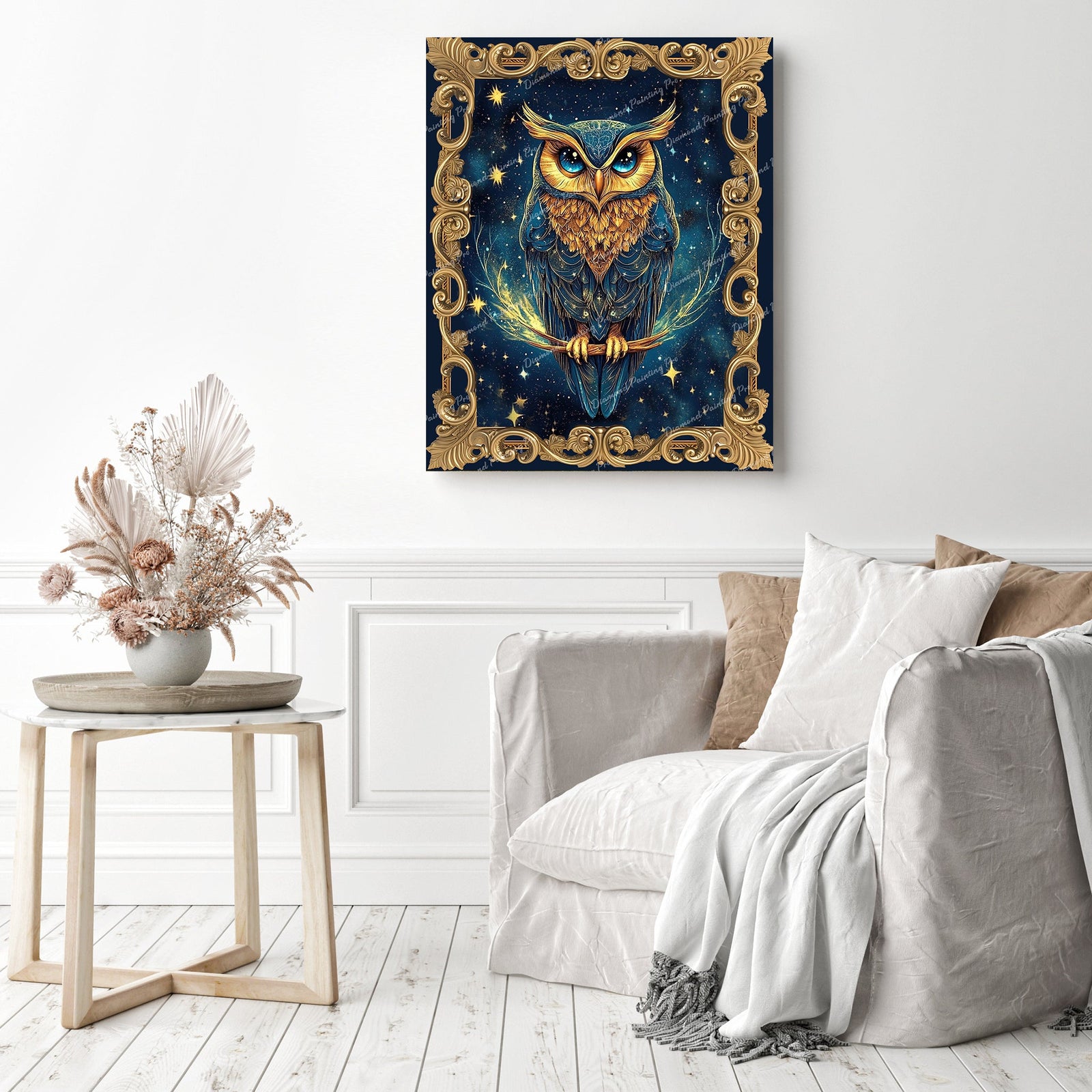 Cosmic Owl Diamond Painting as Home Decor