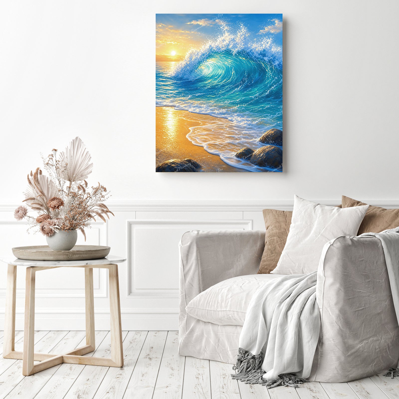 Cresting Ocean Wave Diamond Painting as Home Decor