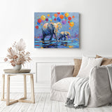 Elephants and Balloons Diamond Painting as Home Decor