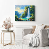Emerald Cascades Diamond Painting as Home Decor