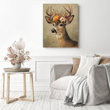 Floral Antler Diamond Painting as Home Decor