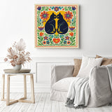 Folk Art Black Cats Diamond Painting as Home Decor