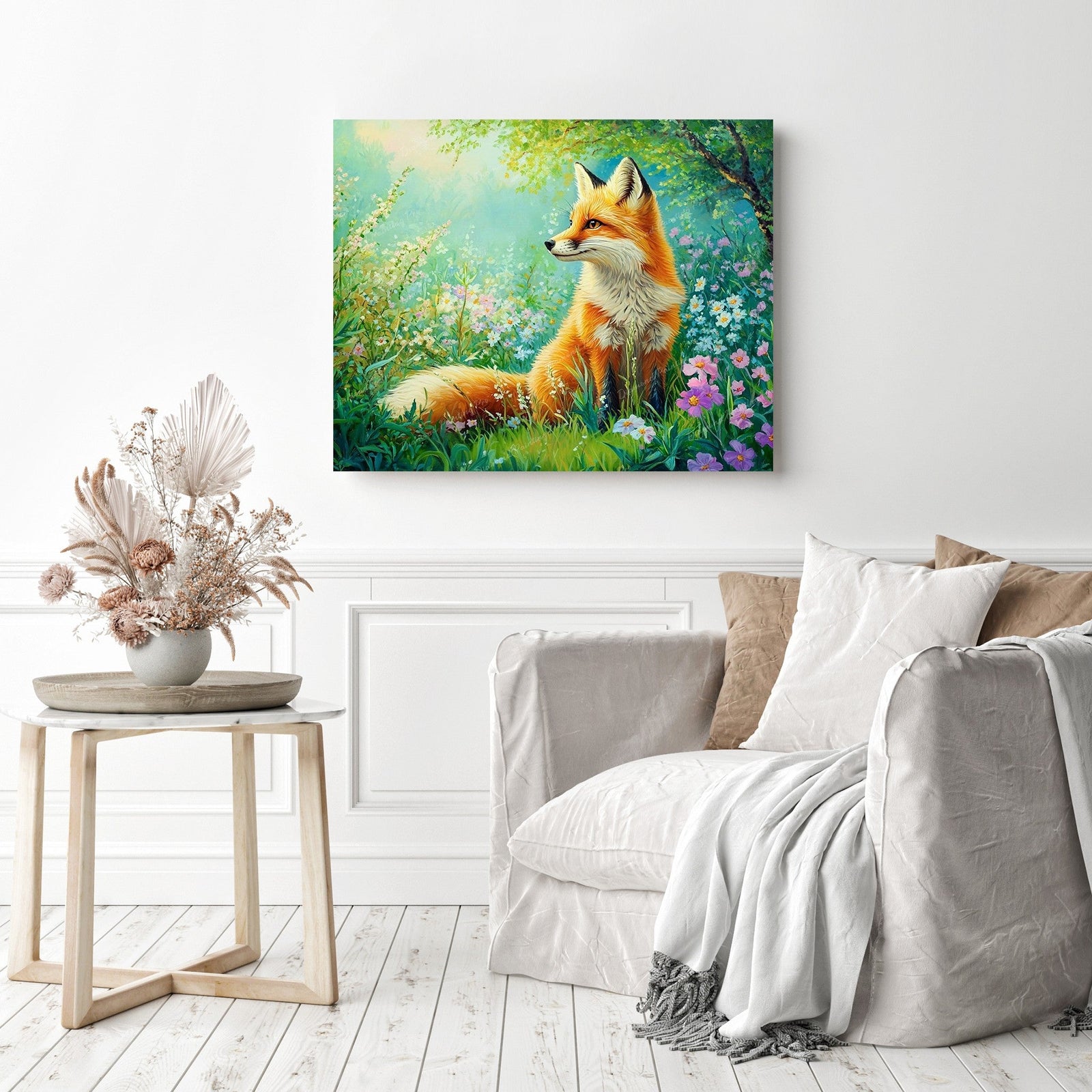 Fox in Bloom Diamond Painting as Home Decor