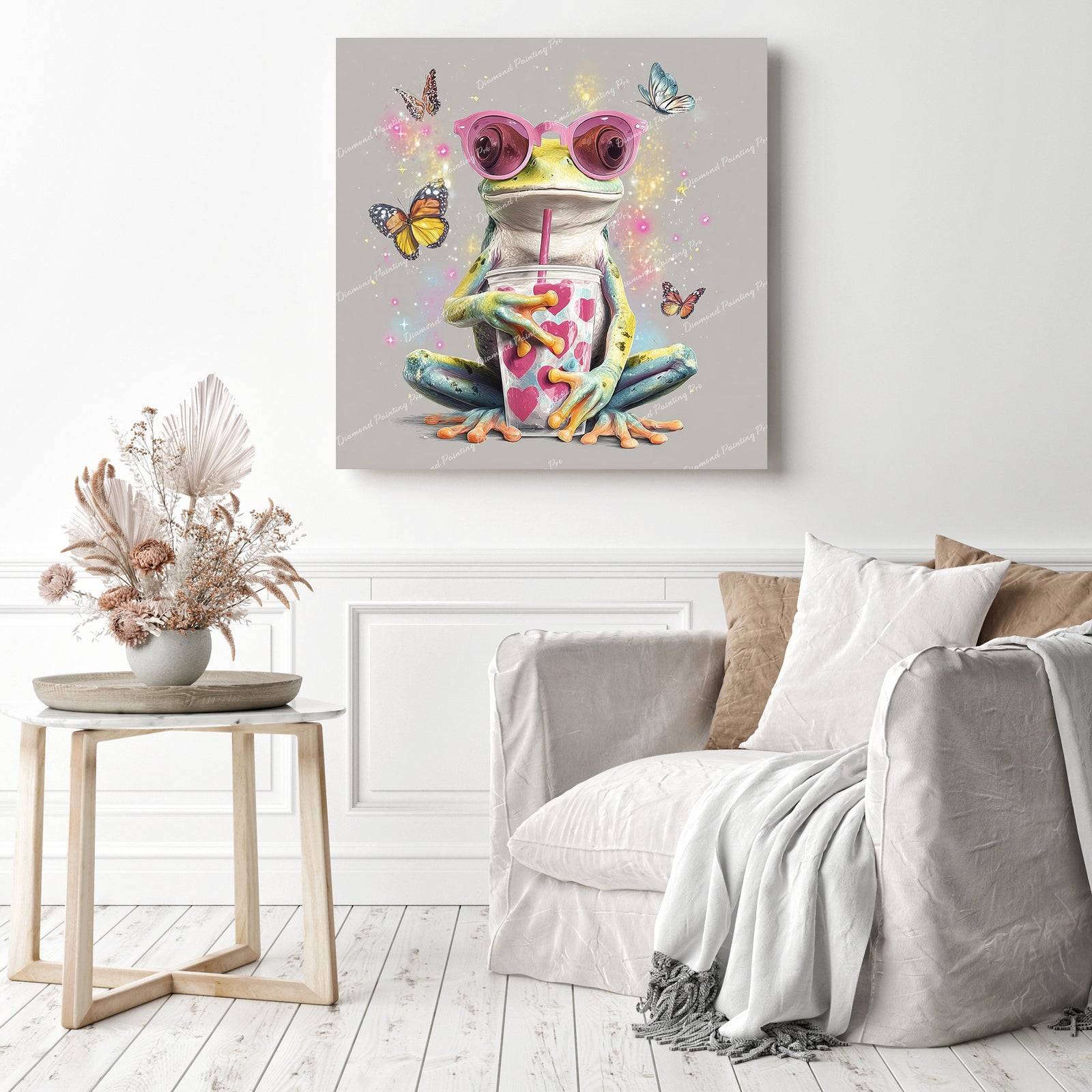 Frog in Pink Sunglasses Diamond Painting as Home Decor