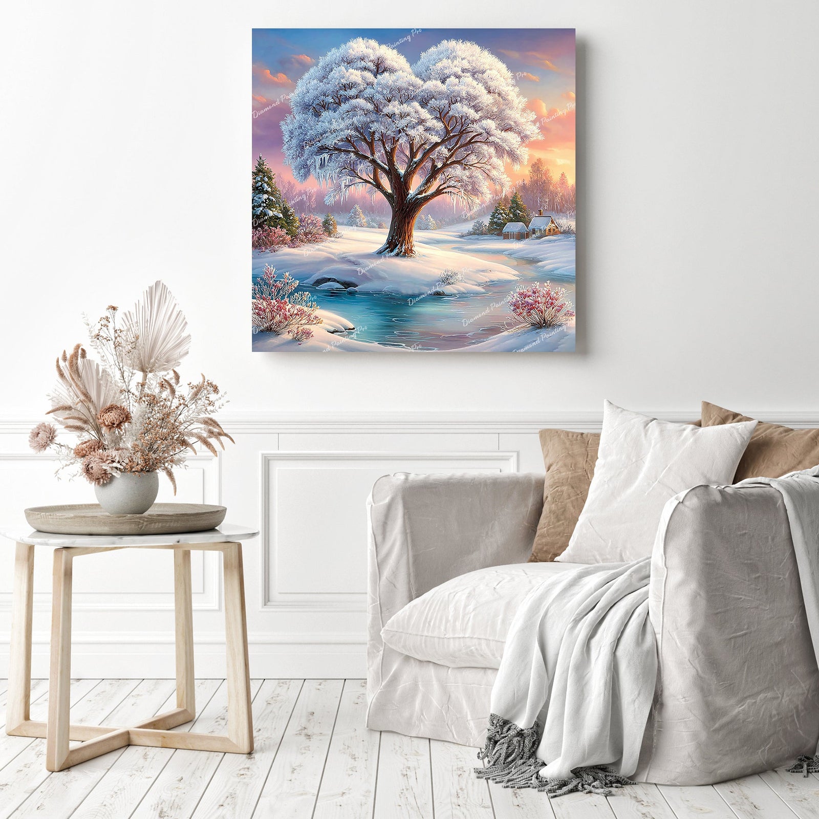 Frozen Valentine Tree Diamond Painting as Home Decor