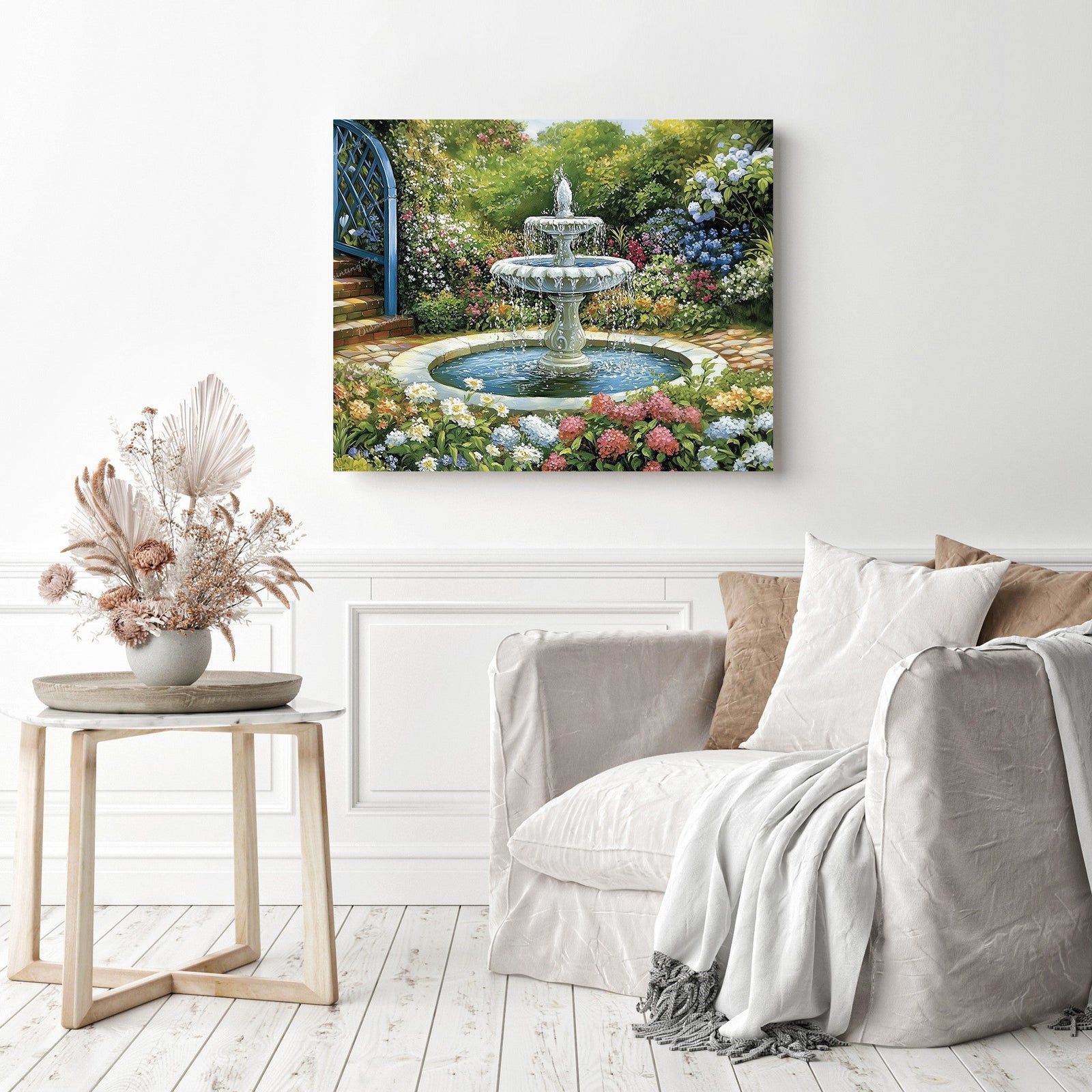 Garden Fountain Diamond Painting as Home Decor