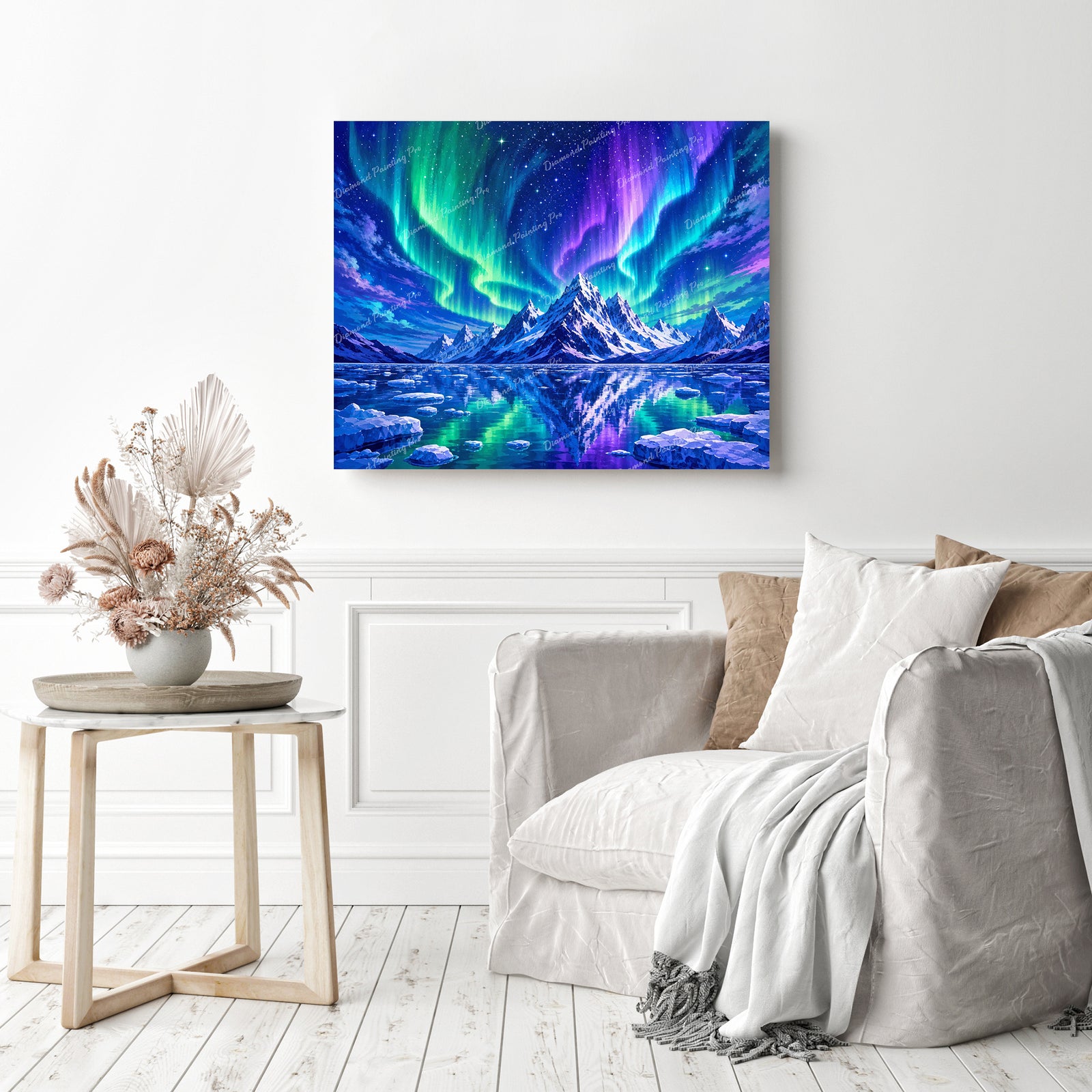 Glacial Aurora Borealis Diamond Painting as Home Decor