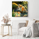 Glimmering Fox Pup Diamond Painting as Home Decor