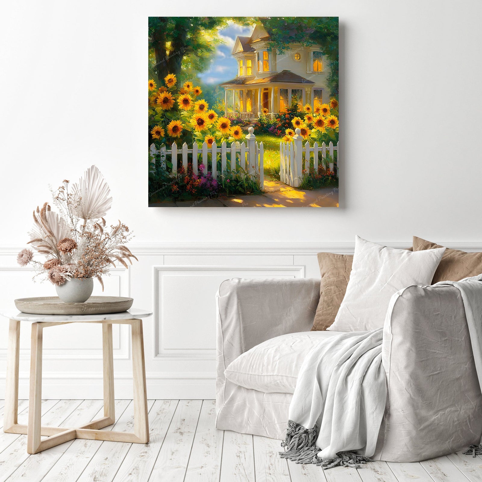 Golden Cottage Diamond Painting as Home Decor