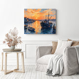 Golden Hour Harborside Diamond Painting as Home Decor