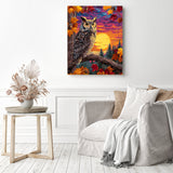Golden Hour Owl Diamond Painting as Home Decor
