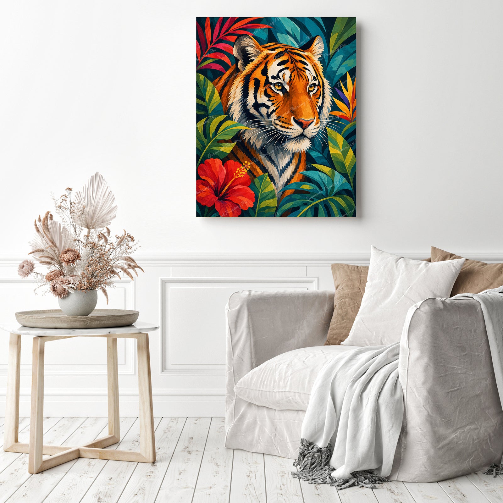 Golden Tiger Diamond Painting as Home Decor