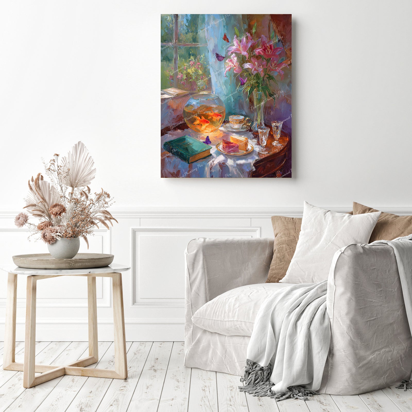 Goldfish Tea Party Diamond Painting as Home Decor