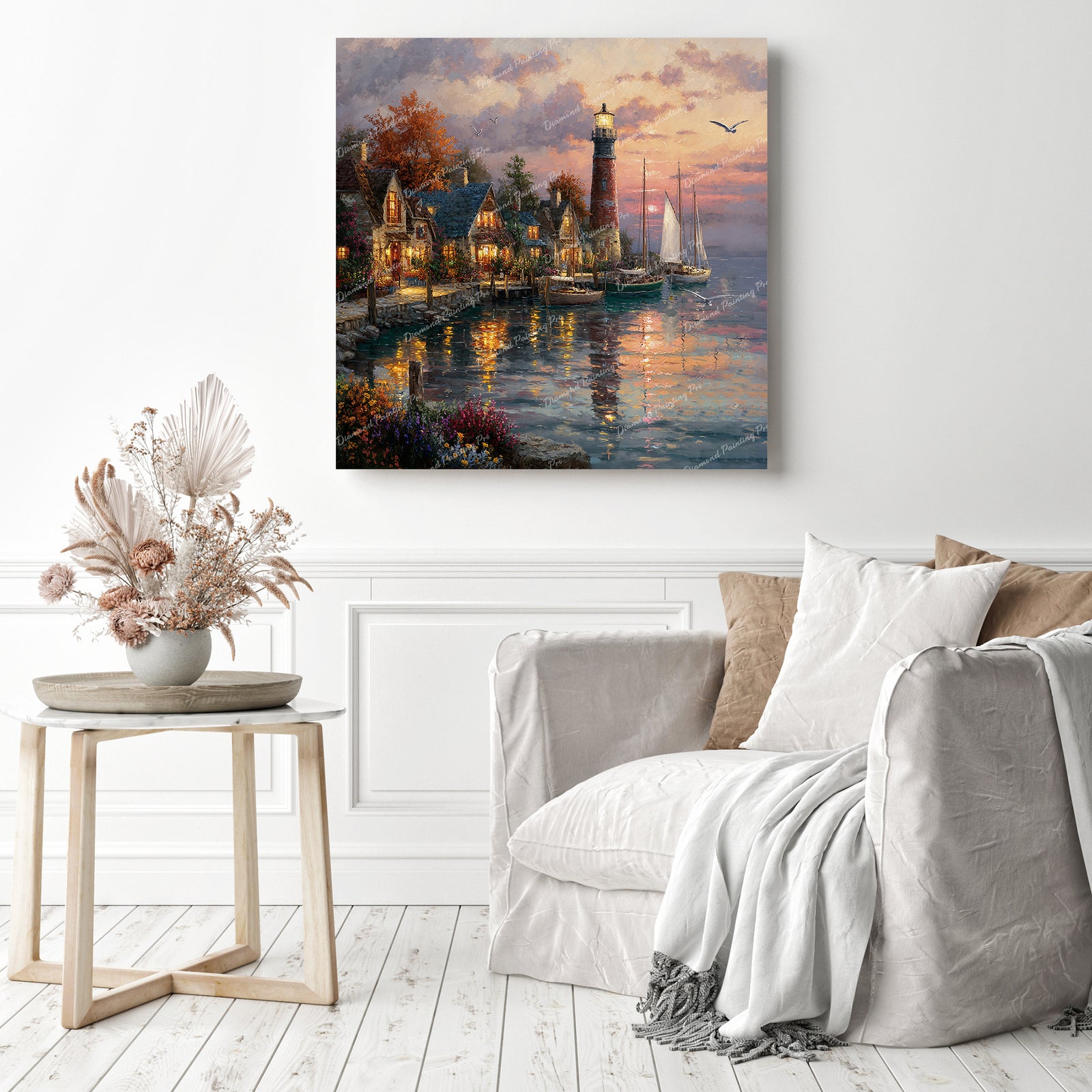Harbor at Sunset Diamond Painting as Home Decor