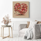 Heartful Hedgehog Diamond Painting as Home Decor