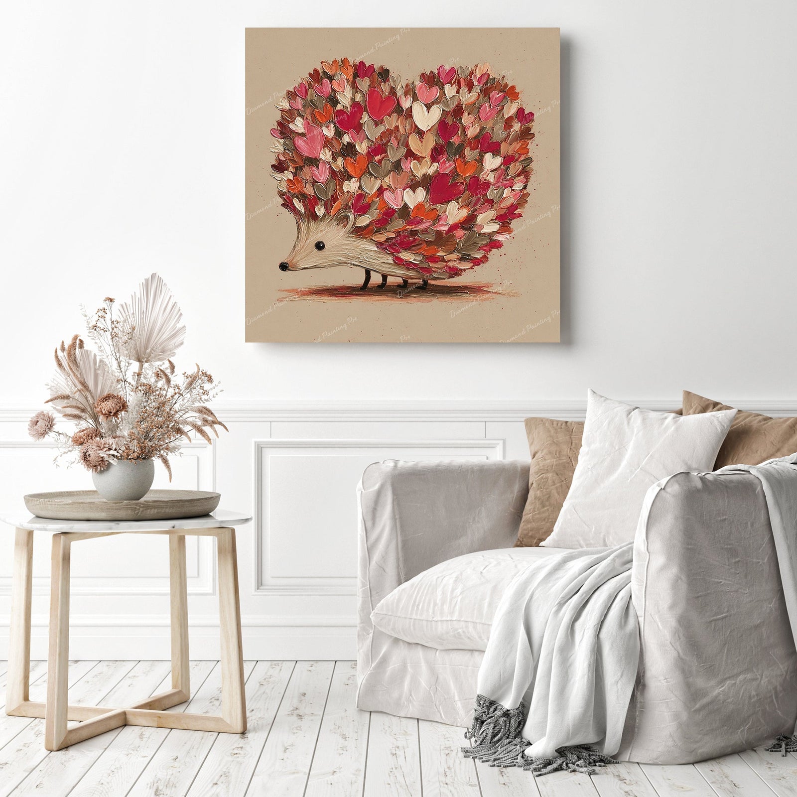 Heartful Hedgehog Diamond Painting as Home Decor