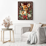 Holly Jolly Fawn Diamond Painting as Home Decor