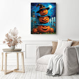 Jack-o-Lantern Trio Diamond Painting as Home Decor