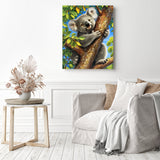 Koala's Outback Perch | Diamond Painting Displayed as Home Decor