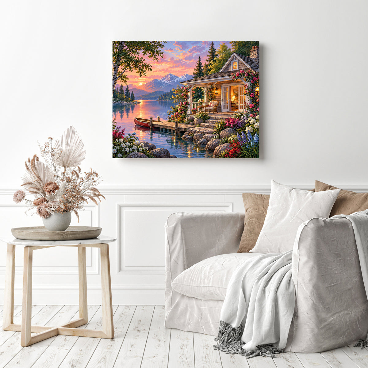 Lakeside Retreat Diamond Painting as Home Decor