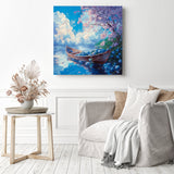 Lush Floral Rowboat Diamond Painting as Home Decor