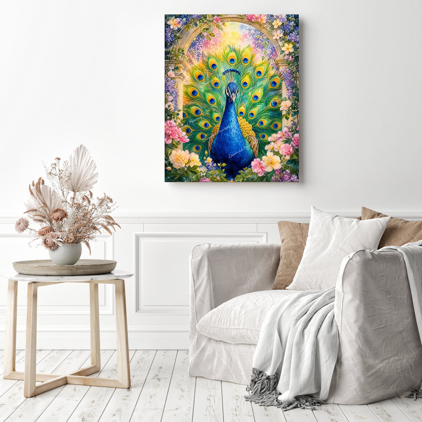 Majestic Jewel Peacock Diamond Painting as Home Decor