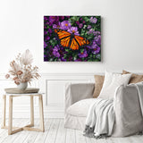 Monarch Butterfly and Petals Diamond Painting as Home Decor