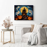 Moonlit Haunted Castle Diamond Painting as Home Decor