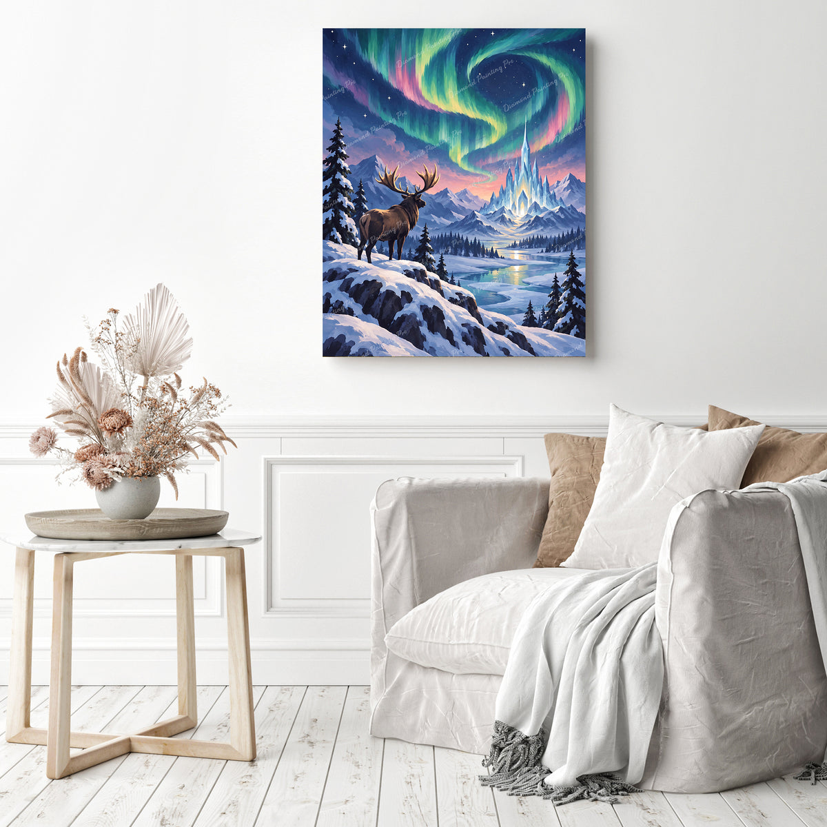 Moose and Ice Castle Diamond Painting as Home Decor