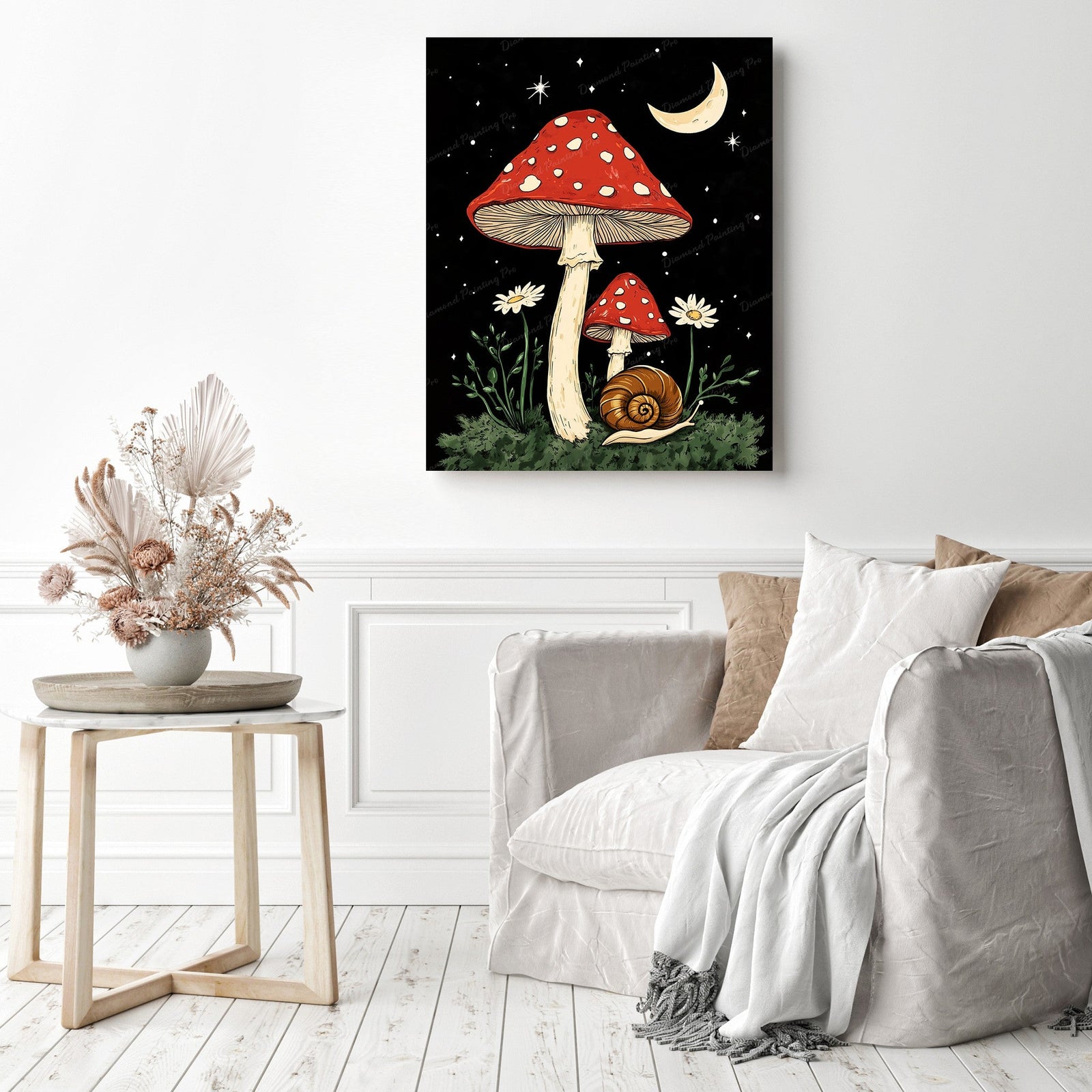 Mushroom Moonlight Diamond Painting as Home Decor