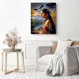 Native American Woman Diamond Painting as Home Decor