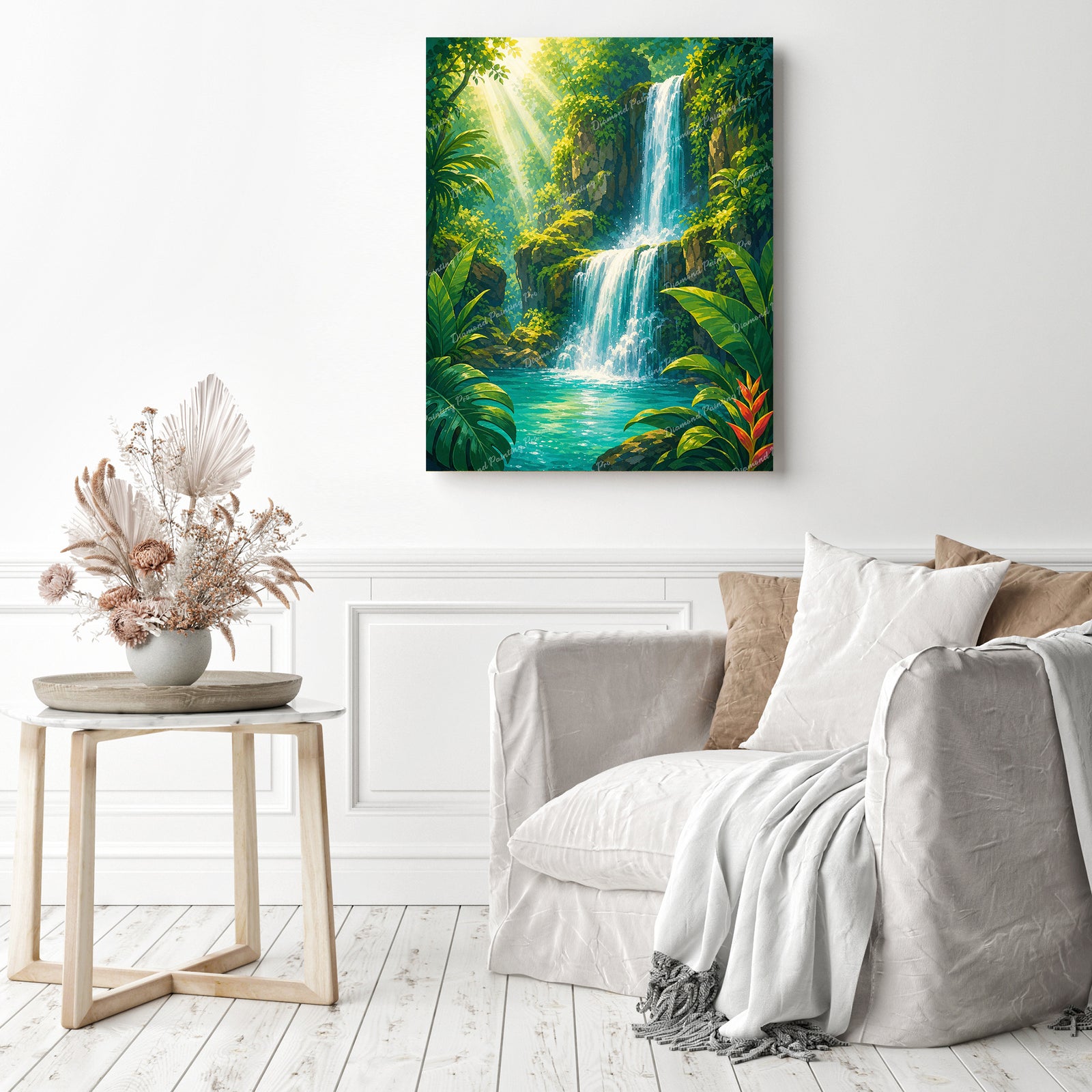 Oasis Cascade Diamond Painting as Home Decor