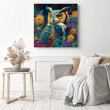 Owl in Floral Bloom Diamond Painting as Home Decor