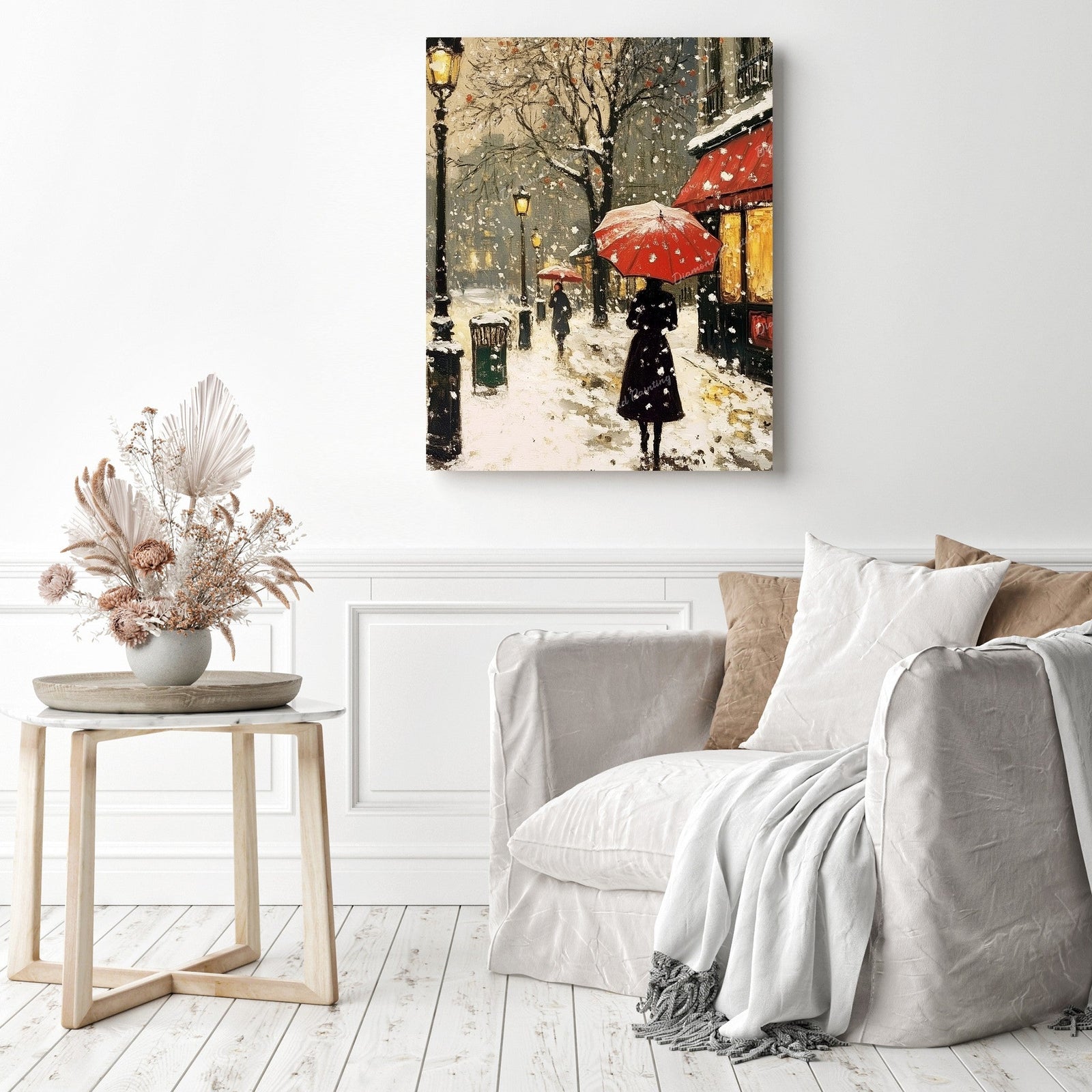 Parisian Winter Stroll Diamond Painting as Home Decor