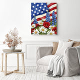 Patriotic Garden | Diamond Painting Displayed as Home Decor