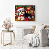 Puppy's Christmas Diamond Painting as Home Decor