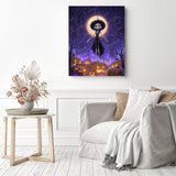 Purple Glow Witch Diamond Painting as Home Decor
