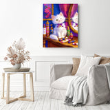 Purrfect Kitty Reflection | Diamond Painting Displayed as Home Decor