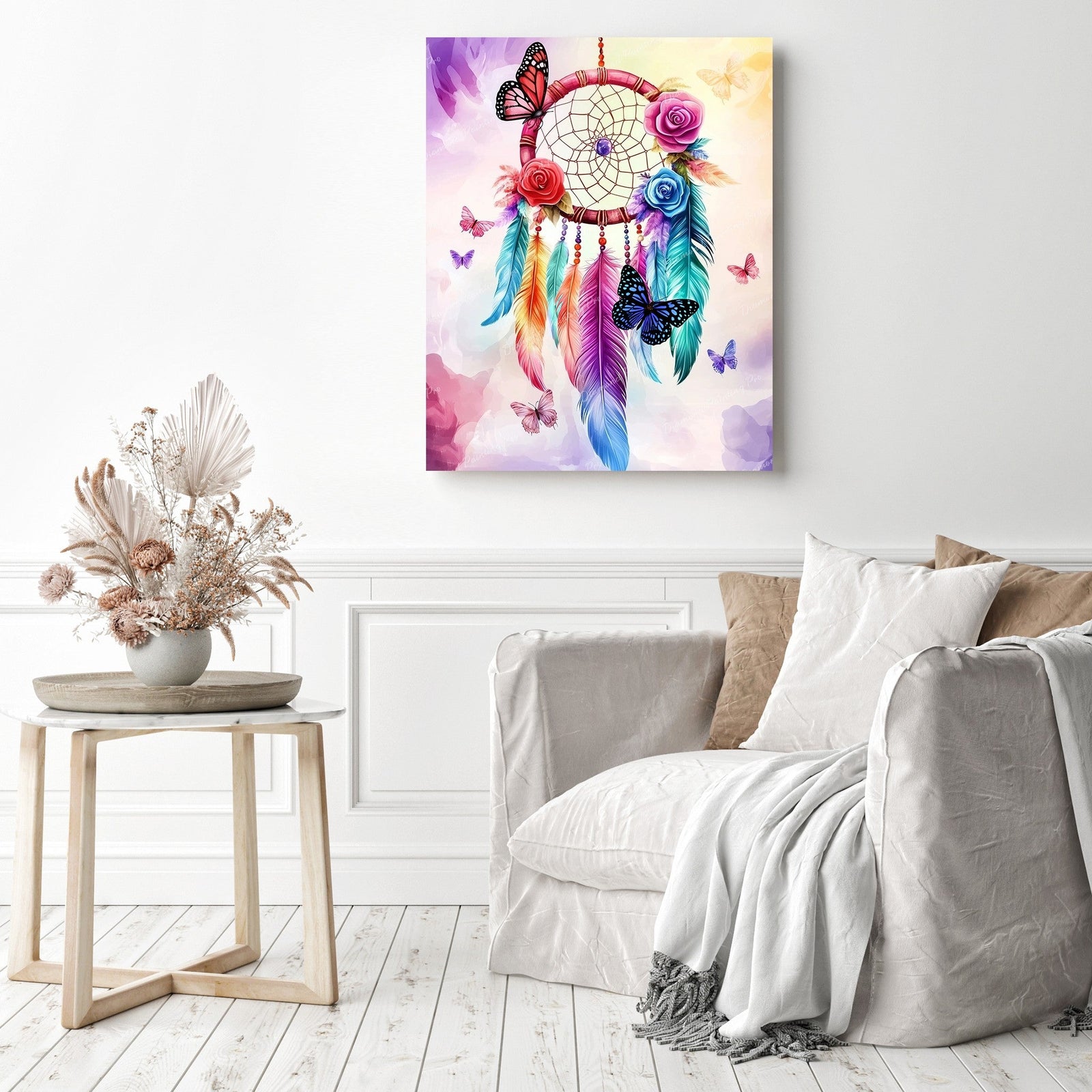 Rainbow Dreamcatcher Diamond Painting as Home Decor