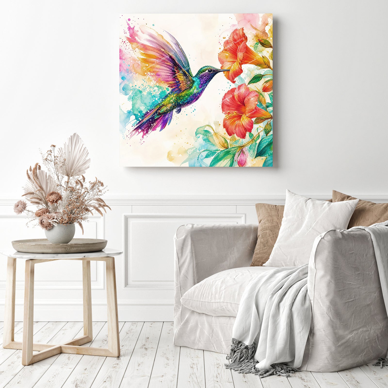 Rainbow Hummingbird Diamond Painting as Home Decor