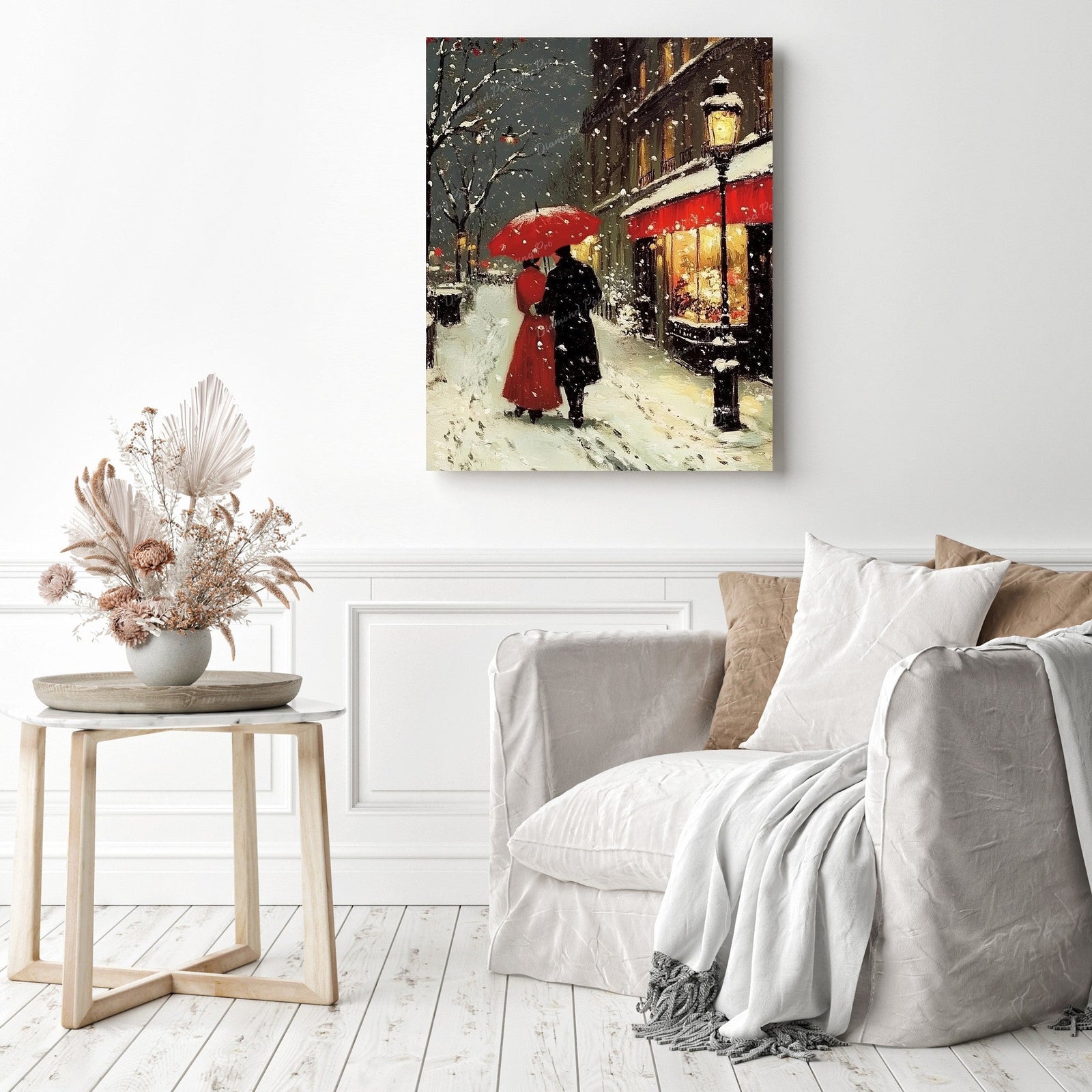 Romantic Winter Stroll Diamond Painting as Home Decor