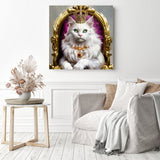 Royal Whiskers | Diamond Painting Displayed as Home Decor