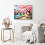 Sakura Walkway Diamond Painting as Home Decor