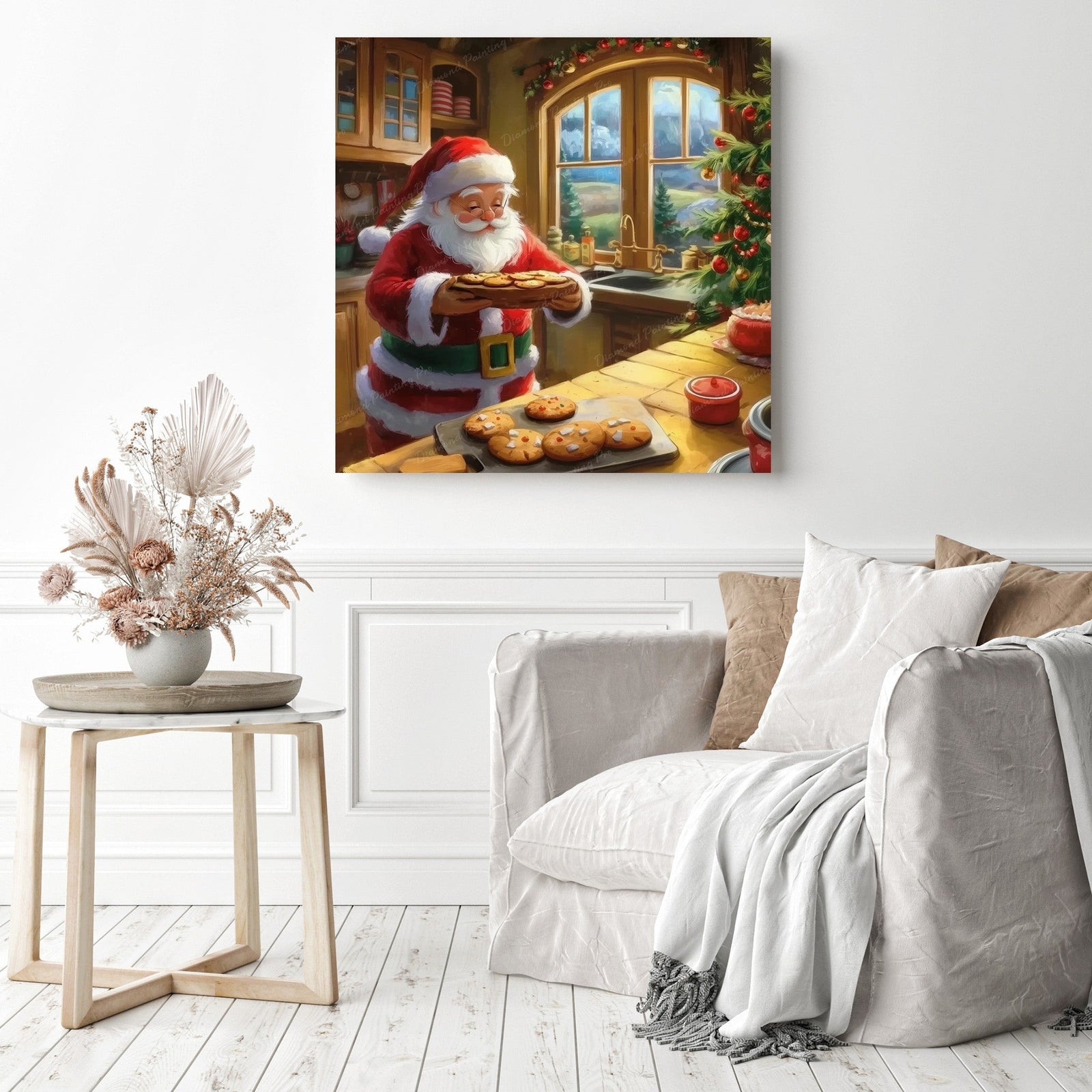 Santa's Baking Time Diamond Painting as Home Decor