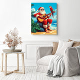 Santa's Tropical Escape Diamond Painting as Home Decor