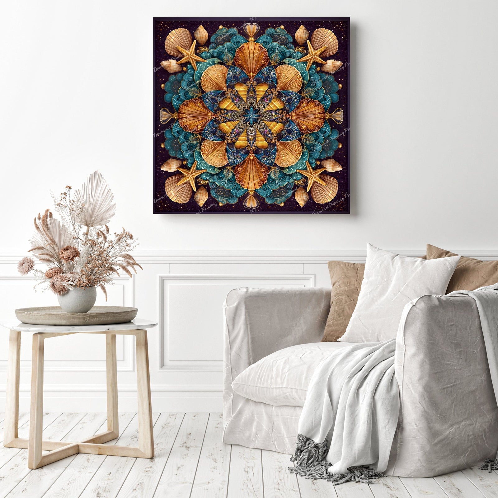 Seashell Mandala Diamond Painting as Home Decor